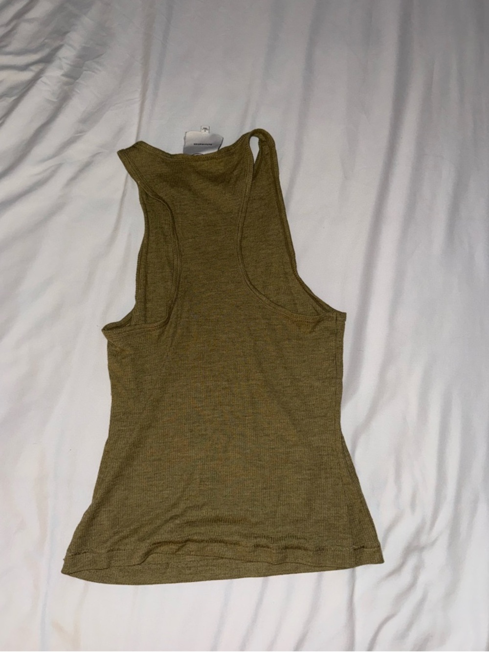 Reformation Olive Green Ribbed Racerback Tank Top - Picture 3 of 3